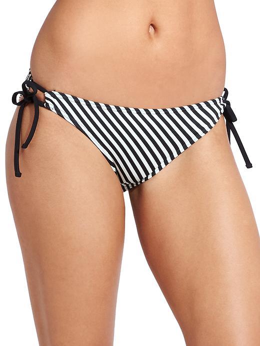 Athleta Womens Slash Stripe Notsostring Bottom Size L - Black Stripe