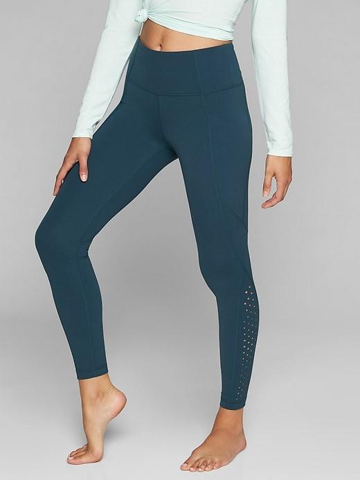 Athleta Womens Laser Cut Salutation Tight Abyss Size 2x