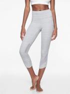 Athleta Womens High Rise Jacquard Mesh Chat To Town Capri Slate Grey/ White Size M