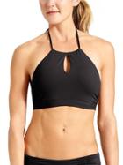 Athleta Womens High Neck Keyhole Bikini Size L - Black