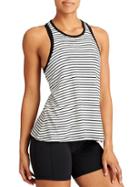 Athleta Womens Striped Serenity Trapeze Tank Size L - Bright White/black