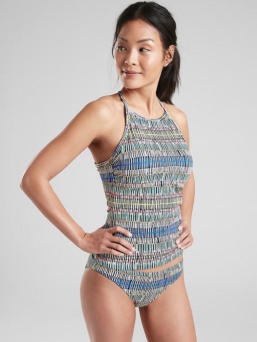 Prismatic High Neck Tankini