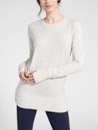 Athleta Womens Studio Cinch Sweatshirt Light Grey Heather Size Xxs