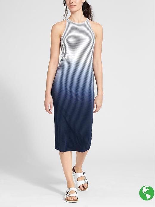 Athleta Womens Sunkissed Midi Dress Size S - Indigo Stripe