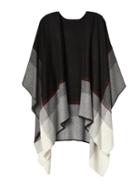 Athleta Womens Border Plaid Ruana Black Size One Size