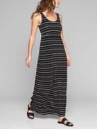 Athleta Womens Striped Maxi Dress Black/ White Stripe Size Xs