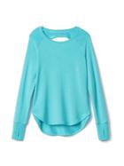 Athleta Heart Open Top Size L/12 - Aqua Sparkle