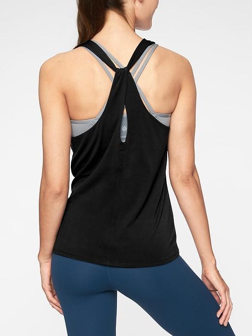 Athleta Womens Essence Cross Back Tank Black Size Xxs