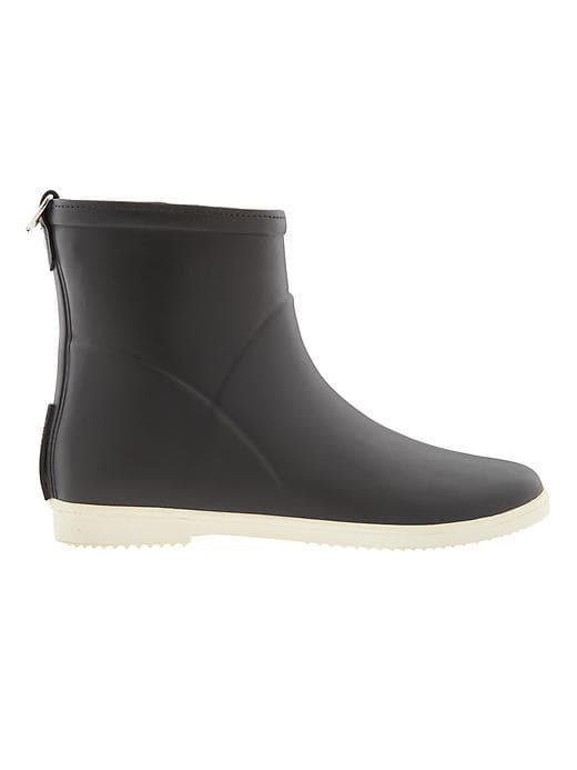 Athleta Womens Minimalist Rubber Ankle Boot By Alice+whittles Black/white Size 7