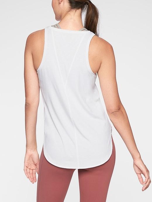 Athleta Womens Essence Semi Fit Tank Bright White Size S
