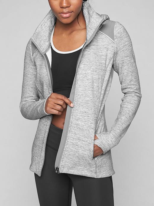 Athleta Womens Stronger Hoodie Size L - Grey Heather Spacedye