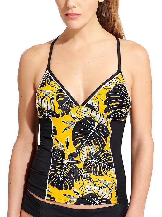 Athleta Womens Bali Batik Tankini Size L - Marigold