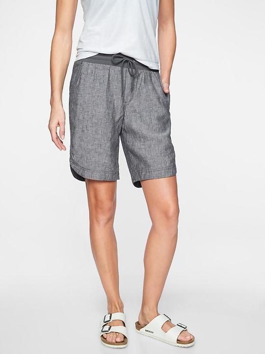 Athleta Womens Bali Linen Bermuda Flint Grey Size 0