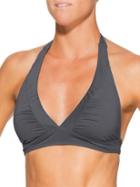 Athleta Womens Shirrendipity Halter Bikini Top Size M - Asphalt