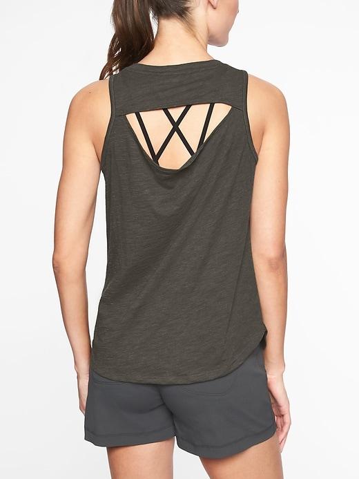 Athleta Womens Organic Daily Cowl Tank Black Olive Size Xs