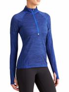 Athleta Womens Affinity Space Dye Half Zip Size L Tall - Capri Blue Space Dye