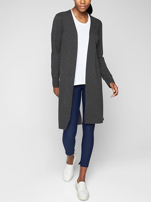 Athleta Womens Cashmere Camino Sweater Wrap Charcoal Heather Size Xxs