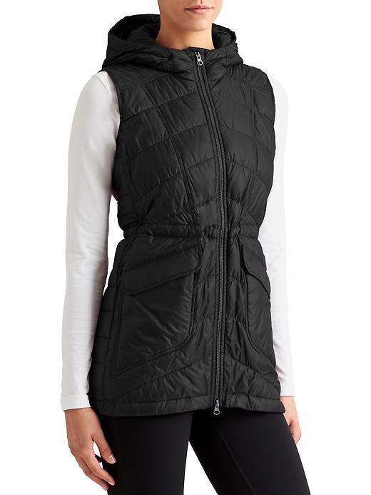Athleta Womens Uptown Down Vest Size L - Black