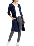 Athleta Womens Reversible Explore Sweater Coat Size L - Navy/grey Heather