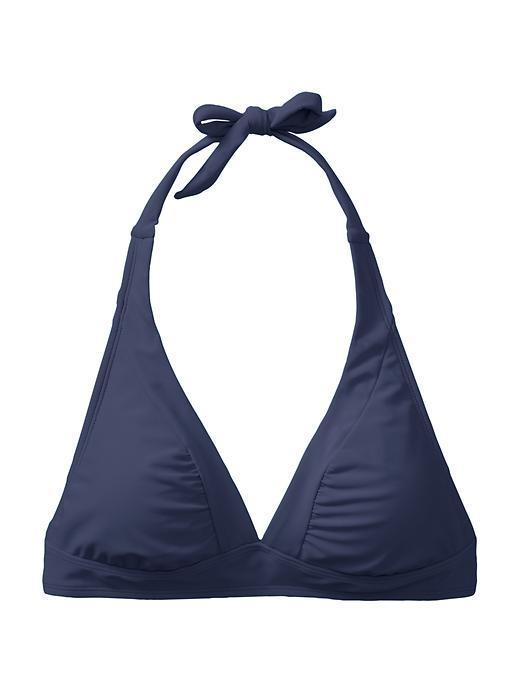 Athleta Womens Shirrendipity Halter Bikini Top Size L - Dress Blue