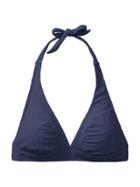 Athleta Womens Shirrendipity Halter Bikini Top Size L - Dress Blue