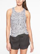 Athleta Womens Breezy Printed Cutout Tank Tern Grey Size L