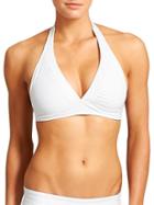 Athleta Womens Shirrendipity Halter Bikini Top Size M - Bright White