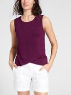Athleta Womens Linen Criss Cross Tank Size L Tall - Beach Plum