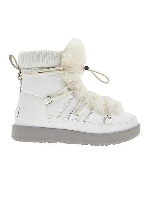 Athleta Womens Highland Waterproof Boot By Ugg White Size 7.5