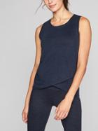 Athleta Womens Linen Criss Cross Tank Size M - Navy