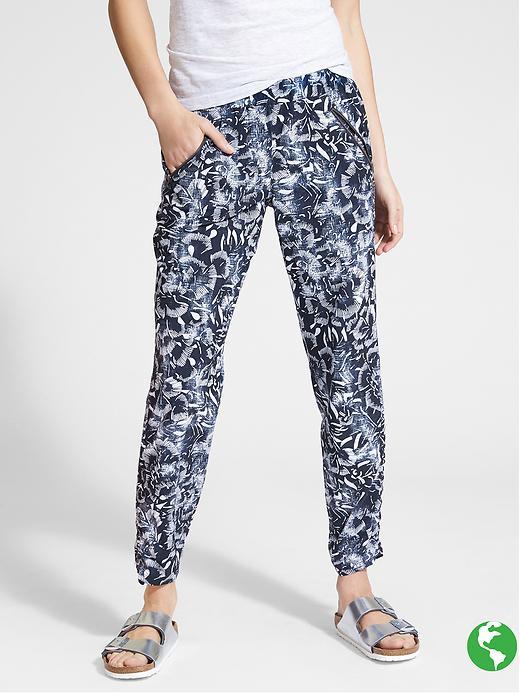 Athleta Womens Printed Aspire Ankle Pant Size 0 - Navy