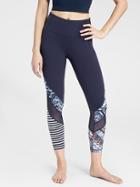 Athleta Womens Print Mix Salutation 7/8 Ankle Tight Size M Tall - Navy