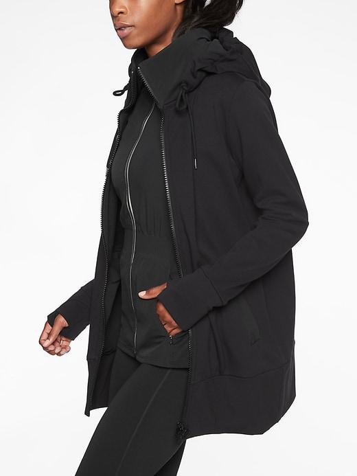 Athleta Womens Victory Long Hoodie Black Size Xs