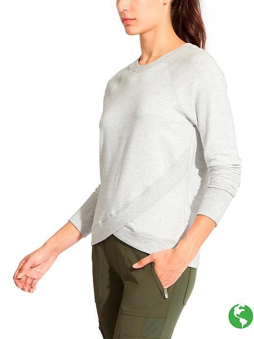Athleta Womens Criss Cross Sweatshirt Size L Tall - Light Heather Grey
