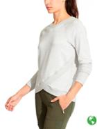 Athleta Womens Criss Cross Sweatshirt Size L Tall - Light Heather Grey