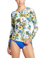 Athleta Womens Floral Print Rashguard Size Xxs - Multi