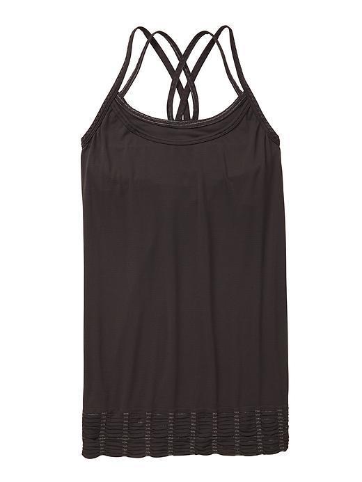 Athleta Womens Shimmer Stripe Namaste Tank Size L - Shale Heather