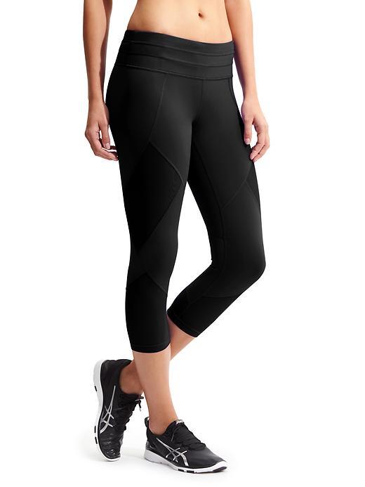 Athleta Womens Mesh Sonar Capri Size L Tall - Black