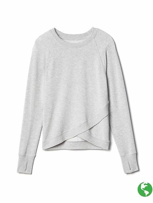 Athleta Criss Cross My Heart Sweatshirt Size L/12 - Medium Grey Heather