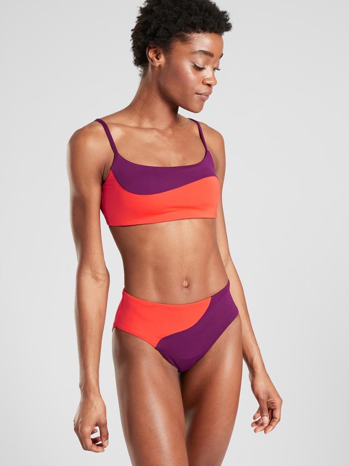 A-c Asym Colorblock Scoop Bikini Top
