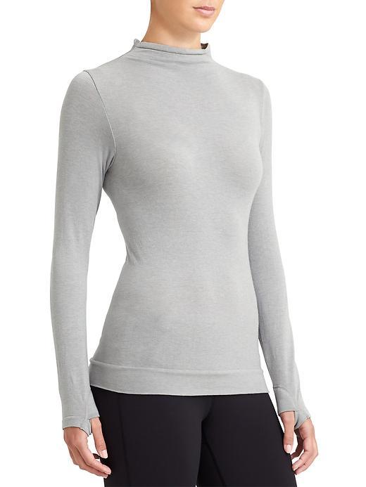 Athleta Womens Remarkawool Turtleneck Size L - Light Grey Heather