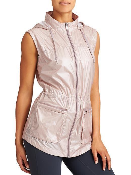Athleta Womens Shimmer Inspire Vest Mystic Beige Size Xl