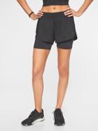 Athleta Womens Racer Run 2 In 1 Short Black Size M