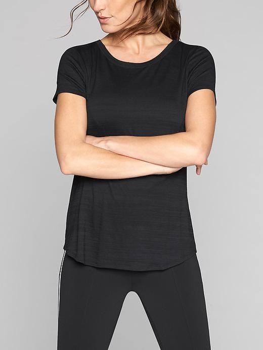 Athleta Womens Refine Tee Black Size Xxs