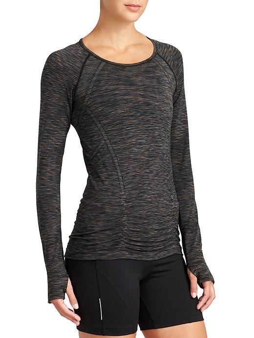 Athleta Womens Fastest Track Top Space Dye Size L - Dark Grey Space Dye