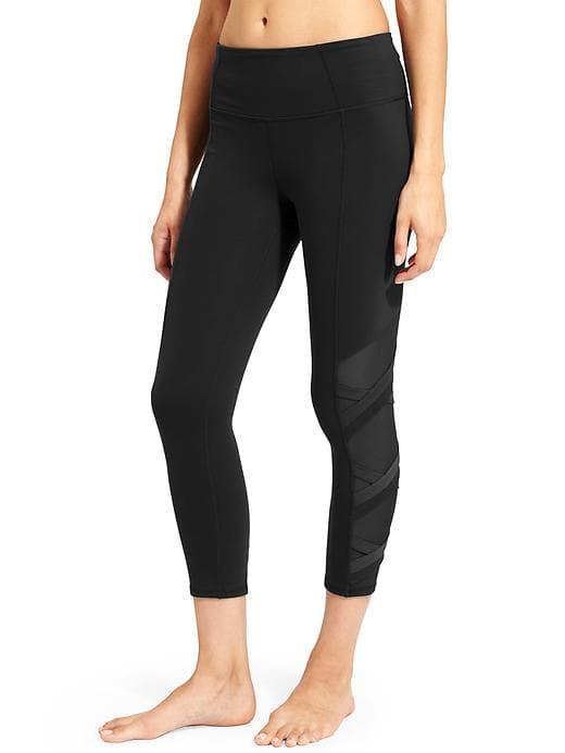 Athleta Womens High Rise Mesh Chaturanga Capri Black Size S