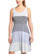 Athleta Womens Santa Maria Stripe Dress Size S - Grey Heather Stripe