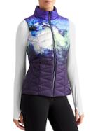 Athleta Womens Altitude Down Vest Size L - Sapphire Blue Print