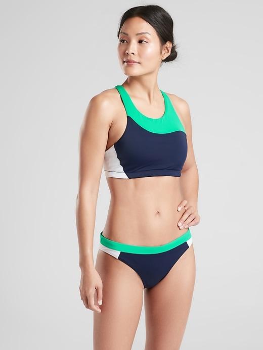 Freestyle Colorblock High Neck Bikini Top