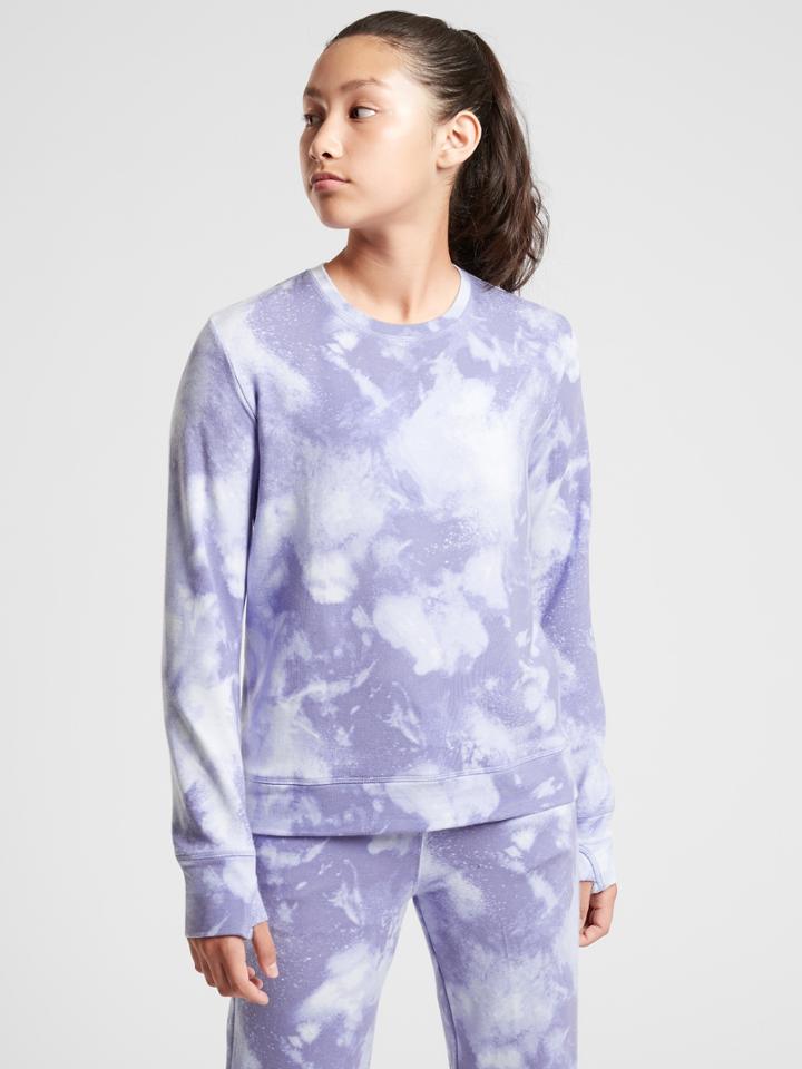 Athleta Girl Cozy Printed Crewneck Sweatshirt